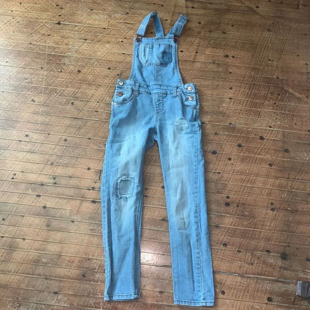 Cherokee denim patchwork kids M kidcore overalls